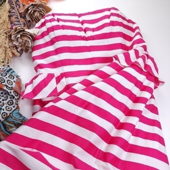 Lilly Pulitzer Red White Stripe Cotton Barbiecore Dress Sz 8 - Picture 8 of 15